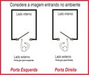 Ver imagem 4 de Kit Porta de Madeira Frisada com Puxador Lado Direito 210x80cm Branco Allo Esquadrias