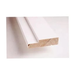 Kit Porta de Madeira Frisada com Puxador Lado Direito 210x80cm Branco Allo Esquadrias - 2