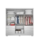 Ver imagem 3 de Guarda Roupa 100% Mdp 6 Portas 6 Gavetas com 6 Pés Branco