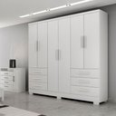 Ver imagem 4 de Guarda Roupa 100% Mdp 6 Portas 6 Gavetas com 6 Pés Branco