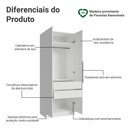 Ver imagem 4 de Guarda-roupa Modulado 2 Portas 2 Gavetas 1 Cabideiro Branco Neo Madesa