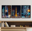 Ver imagem 2 de Kit 3 Quadros Decorativos Noite Em paris 24x18cm - com Vidro:madeira Branca