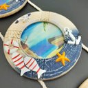 Ver imagem 3 de Porta Retrato Trio Redondo Parede Decoração Casa Praia 60cm