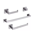 Ver imagem 1 de Kit Acessórios Banheiro Aço Inox 304 Luxo 4 Peças Prata - Brinovar