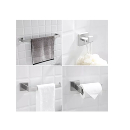 Kit Acessórios Banheiro Aço Inox 304 Luxo 4 Peças Prata - Brinovar - 2