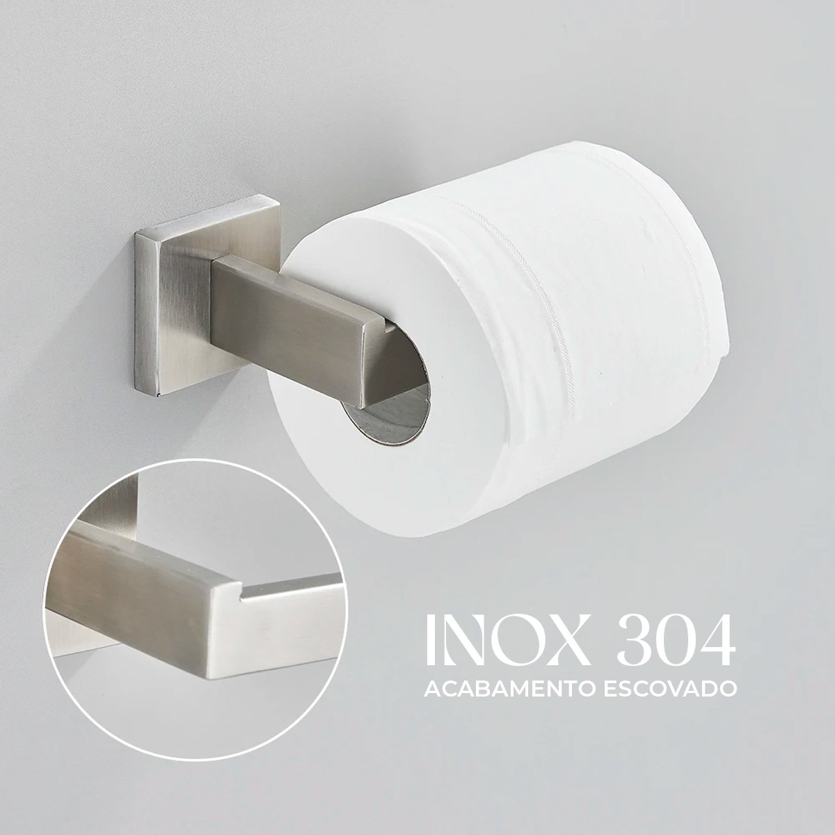 Kit Acessórios Banheiro Aço Inox 304 Luxo 4 Peças Prata - Brinovar - 3