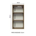 Ver imagem 4 de Armário Aéreo Madesa Lux 40 x 83 cm 1 Porta Rustic/Cinza