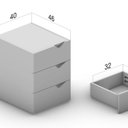 Ver imagem 3 de Gaveteiro para Escritório 3 Gavetas Porto Branco/Freijó