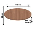 Ver imagem 3 de Tampo Redondo 80 Cm (largura) Pe40 Pandin Mdp 4,00 Cm (altura) Cor Noce Naturalle