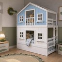 Ver imagem 2 de Treliche Casinha Dos Sonhos com Fechamento Inferior Branco em Madeira Maciça Branco | Azul Housin