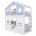 Ver imagem 3 de Treliche Casinha Dos Sonhos com Fechamento Inferior Branco em Madeira Maciça Branco | Azul Housin