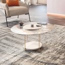 Ver imagem 3 de Home Suspenso Astor Castanho Off White com Mesa de Centro Sky com Tampo de Vidro e Aparador Infinity
