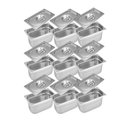 Ver imagem 4 de CONJ 12 CUBAS Gastronômicas Em Inox GN 1/9x100 mm 900 ML + Tampa Em INOX sem abertura ZAHAV