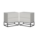 Ver imagem 2 de Kit 2 Mesas De Cabeceira 45cm Eros Puxadores Cava Com Pés De Meta