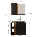 Ver imagem 5 de Gabinete Banheiro Lotus com 2 Portas Espelheira e Cuba Preto Fosco/ripa 3d
