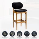 Ver imagem 5 de Kit 4 Banquetas Alta Decor 50 x 104 Cm Madeira Maciça Imbuia Suede Preto L14