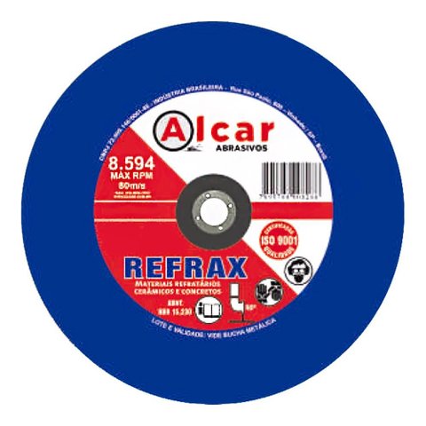 Disco de Corte Refrax 9" X 1/8" X 7/8" - Alcar Dc0rn0040