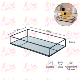 Bandeja Decorativa com Espelho P/ Taça Perfume Banheiro Bd-030 (p) Pgb Bandeja Espelhada (p) - 4