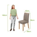 Ver imagem 3 de Conjunto Sala de Jantar Mesa Laini 160 Tampo Vidro Off White com 6 Cadeiras Téssera - Lopas Amendoa