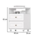 Ver imagem 4 de Mesa de Cabeceira Americana 2 Gavetas Branco Hp - Henn