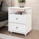 Ver imagem 2 de Mesa de Cabeceira Americana 2 Gavetas Branco Hp - Henn