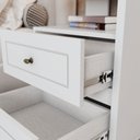 Ver imagem 5 de Mesa de Cabeceira Americana 2 Gavetas Branco Hp - Henn
