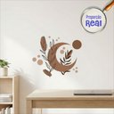 Ver imagem 2 de Adesivo Floral Boho Marrom Estilo Nórdico 80x68 Minimalista Mod.05