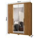 Ver imagem 2 de Guarda Roupa Solteiro Ambiente Califórnia 4 Portas Freijó Off White com Espelho - Moval