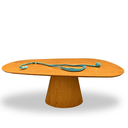 Ver imagem 1 de Mesa Oval Organica em Freijo 2,35x122 Modelar Moveis Mesa de Jantar Orgânica