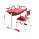 Ver imagem 2 de Kit Escolar Individual Vermelho Mesa e Cadeira Juvenil 06 a 09 Anos