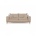 Ver imagem 6 de Sofá Carol 3 Lugares Fixo 220cm Bege Linho Almofada Solta Base Madeira Assento Pillow Top