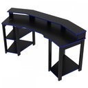 Ver imagem 2 de Mesa Gamer para 2 Monitores 3 Prateleiras Preto/Azul Me4167 - Tecno Mobili