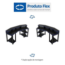 Ver imagem 5 de Mesa Gamer Escrivaninha para 2 Monitores 3 Prateleiras Preto/Azul - Tecno Mobili