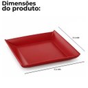 Ver imagem 6 de Kit 4 Pratos Quadrado Vermelho 20,6cm Mesa Cozinha Refeição