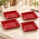 Ver imagem 7 de Kit 4 Pratos Quadrado Vermelho 20,6cm Mesa Cozinha Refeição