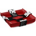 Ver imagem 2 de Kit 4 Pratos Quadrado Vermelho 20,6cm Mesa Cozinha Refeição