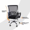 Kit 6 Cadeiras de Escritório Begonia Tela Mesh Ergonômica - Preto - 6