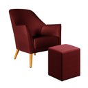Ver imagem 1 de Poltrona Orion com Puff Izar Suede Bordô Aradecor