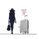 Ver imagem 5 de Mala Grande Viagem Internacional Rígida Despachada Rodas 360º Cadeado Segredo Gladiador A2g:rose Gol