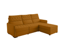 Ver imagem 1 de Sofá Fixo com Puff 3 Lugares Veludo Soft 230cm Conforto Plus Sofisticato - Terracota
