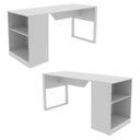 Ver imagem 6 de Escrivaninha 160cm X 60cm Estante Lateral com 2 Prateleiras Cor:branco