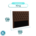 Ver imagem 4 de Cabeceira Estofada King Luna Nature Material Sintético Marrom 193x136