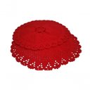 Ver imagem 3 de Tapete de Crochê Redondo Vermelho Artesanal