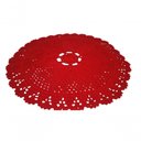 Ver imagem 1 de Tapete de Crochê Redondo Vermelho Artesanal