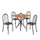 Ver imagem 2 de Conjunto de Mesa Tubular 70x70cm Tampo em MDF com 4 Cadeiras Ane B Preto/Liso/Txt