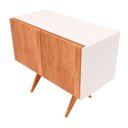 Ver imagem 3 de Balcão Buffet Aparador Lenny 94 Cm 2 Portas Laca com Madeirado
