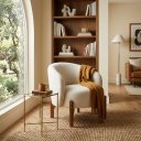 Ver imagem 2 de Poltrona Boucle Decorativa Orgânica Sala de Estar de Luxe Quarto Recepção Living