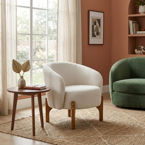Poltrona Boucle Decorativa Orgânica Sala de Estar de Luxe Quarto Recepção Living
