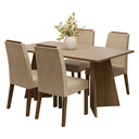 Ver imagem 2 de Conjunto Sala de Jantar Tampo de Madeira 4 Cadeiras Rustic/crema/imperial Évora Madesa