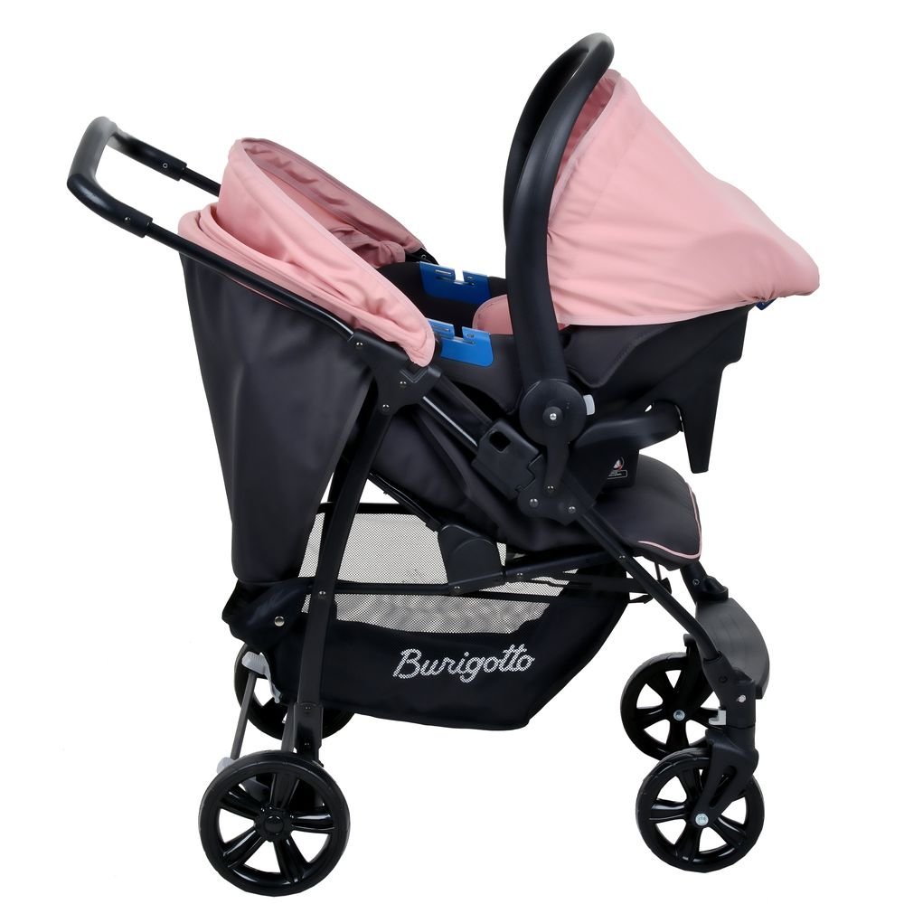 Travel System Burigotto Carrinho de Bebê com Bebê Conforto Ecco + Touring X Rosa - 2